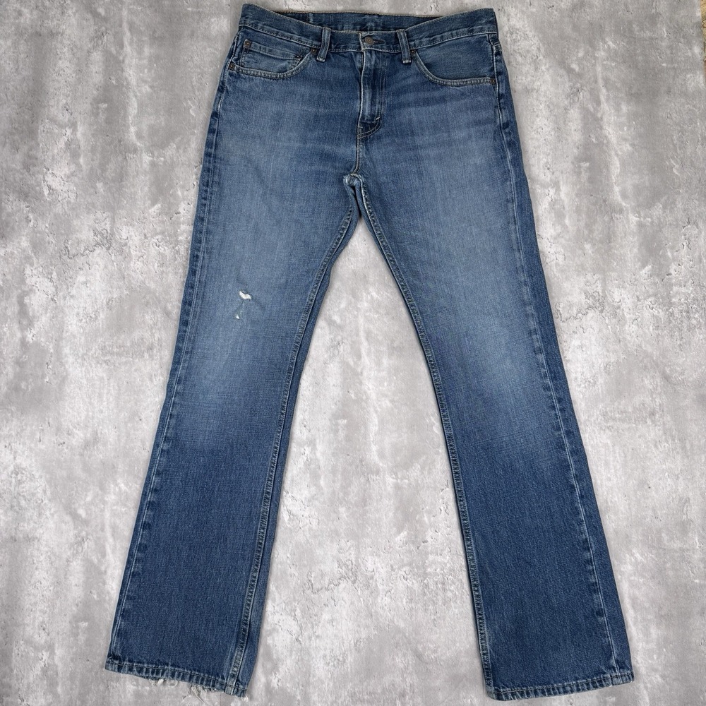 Levis 527 Jeans Mens 34x34 Blue Slim Fit Boot Cut Cowboy Casual Denim Western